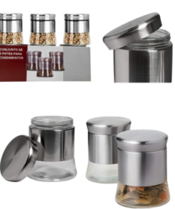 Conjunto 3 Potes Vidrio