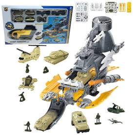 Set de vehiculo militar con base