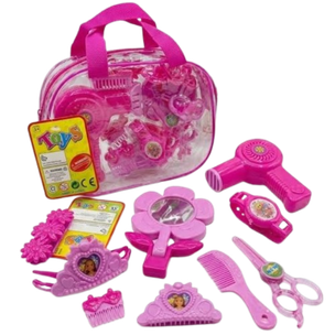 Cartera transparante con accesorios
