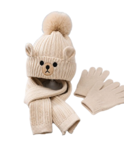 Set Gorro Pompón, Bufanda y Guante