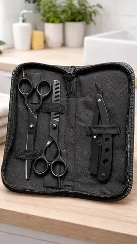 set tijera y navaja barberia