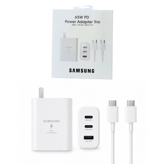 cargador Samsung trio 65w con cable