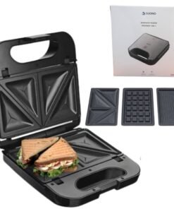 Sandwichera 3 en 1 SUONO Antiadherente Acero Inox