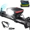 Luz de bici solar recargable usb con bocina